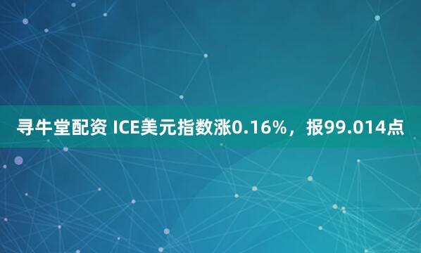 寻牛堂配资 ICE美元指数涨0.16%，报99.014点