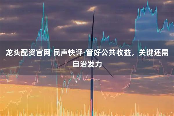 龙头配资官网 民声快评·管好公共收益，关键还需自治发力